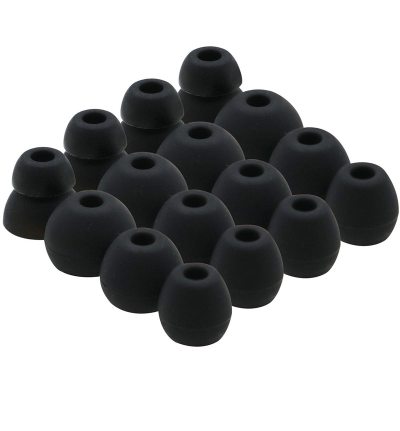 16pcs Black Replacement Ear Tips Ear Buds Ear Gels for Beats by dr dre BeatsX Earphones, JNSA Eartips Earbuds Eargels for Beats X, SML &Double Flange, Black