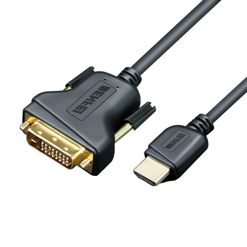 HDMI to DVI, Benfei HDMI to DVI Cable Bi Directional DVI-D 24+1 Male to HDMI Male High Speed Adapter Cable Support 1080P Full HD Compatible for Raspberry Pi, Roku, Xbox One, PS4 PS3, Graphics Card 6 Feet 1 PACK