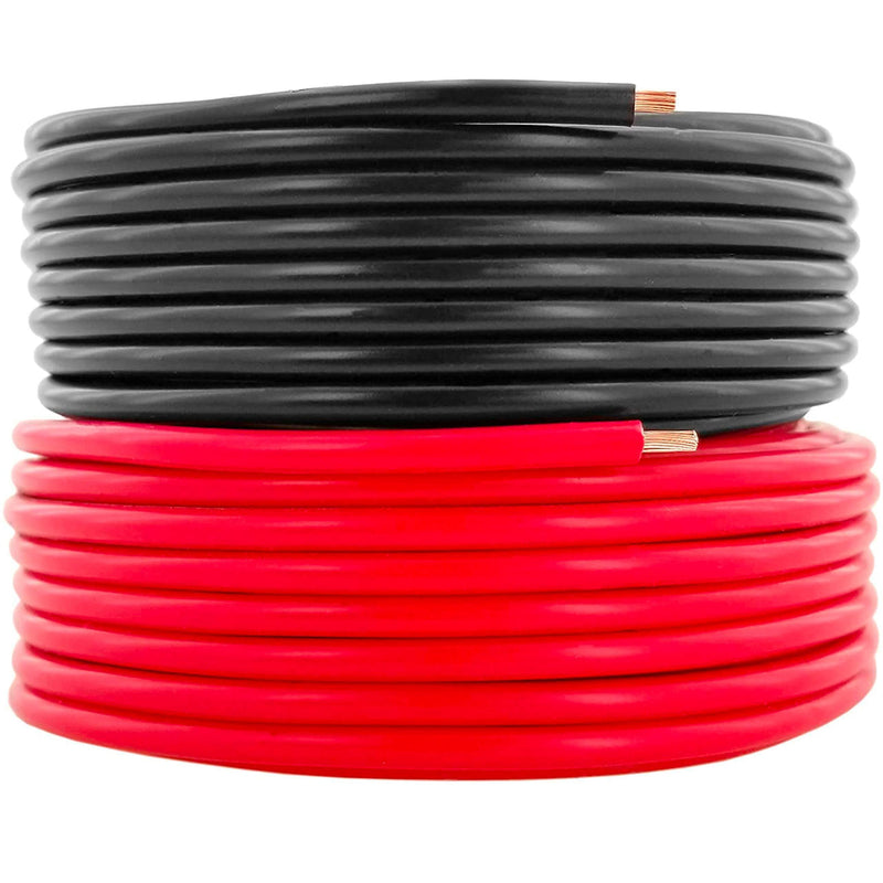 GS Power 14 AWG (True American Wire Gauge) CCA Copper Clad Aluminum Primary Wire 25 ft Red & 25 ft Black. For Car Audio Speaker Amplifier Remote Trailer Harness wiring (Also Available in 16 & 18 Ga) 25' Red & Black