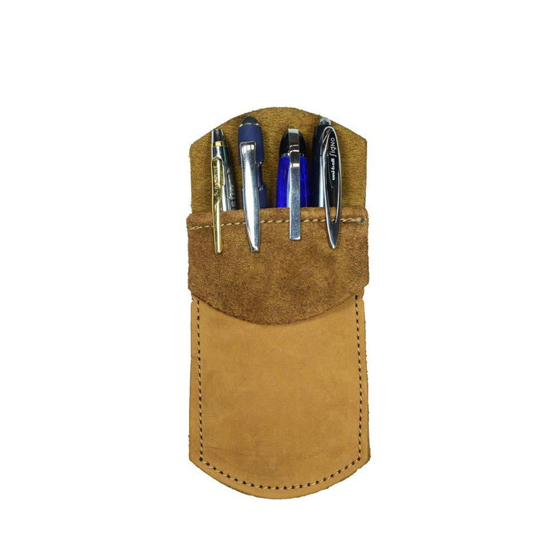 Hide & Drink, Durable Leather Pocket Protector/Pencil Pouch/Office & Work Essentials Pen Holder, Handmade Includes 101 Year Warranty :: Old Tobacco