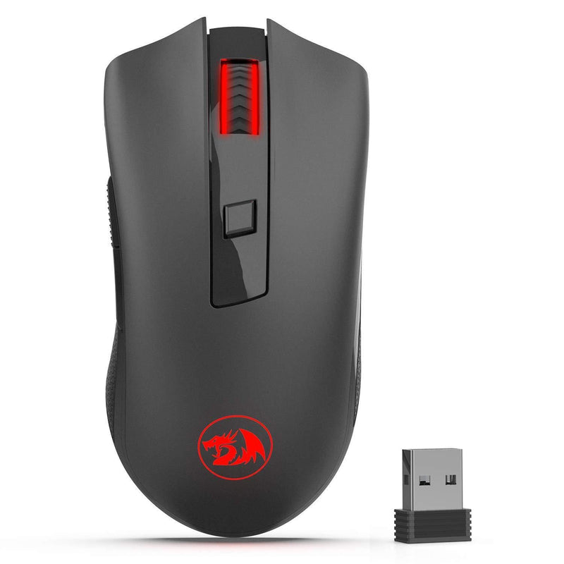 Redragon M652 Optical 2.4G Wireless Mouse with USB Receiver, Portable Gaming & Office Mice, 5 Adjustable DPI Levels, 6 Buttons for Desktop, MacBook, Notebook, PC, Laptop, Computer Black