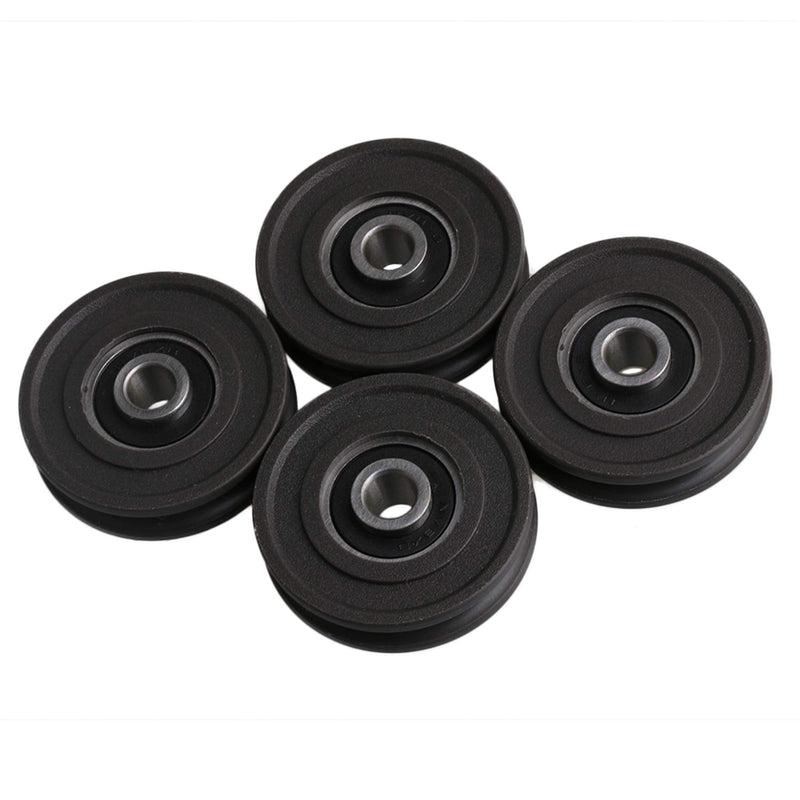 CNBTR U-Type Pulley Wheel with Steel Bearings 8mm Shaft Hole 45mm Diameter for Max-Load 167kg Pack of 4 8*45*11.5mm Black