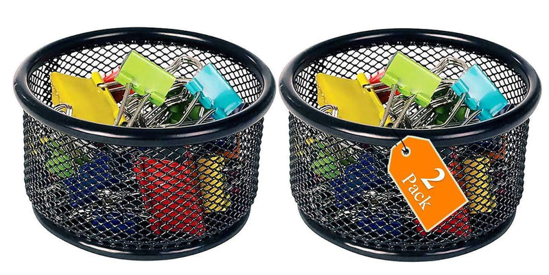 1InTheOffice Mesh Paper Clip Holder for Desk, Paperclip Holder (2 Pack)