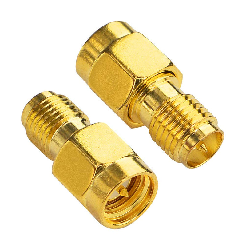 BOOBRIE SMA WiFi Adapter RP-SMA Female to SMA Male Coaxial Connector RF Antennas Plug Connector RP-SMA to SMA Adapter SMA Plug to RP SMA Jack for FPV Drone Pack of 2