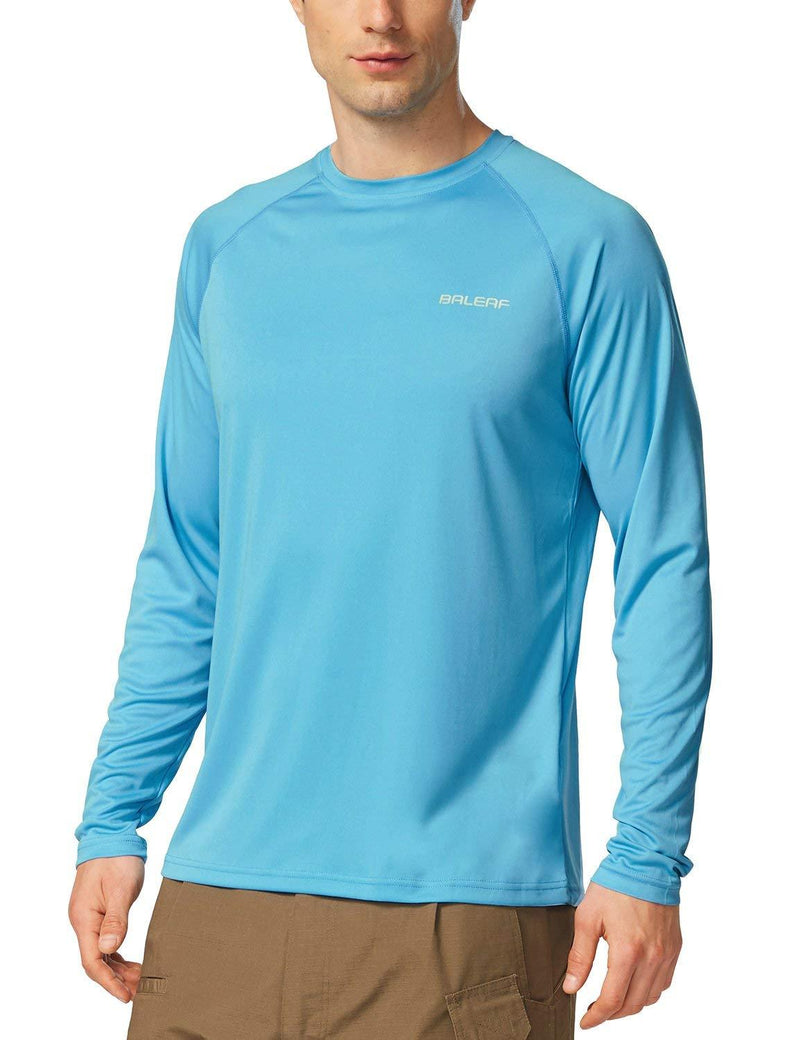 BALEAF Men's Long Sleeve Shirts Lightweight UPF 50+ Sun Protection SPF T-Shirts Fishing Hiking Running 01-blue Small