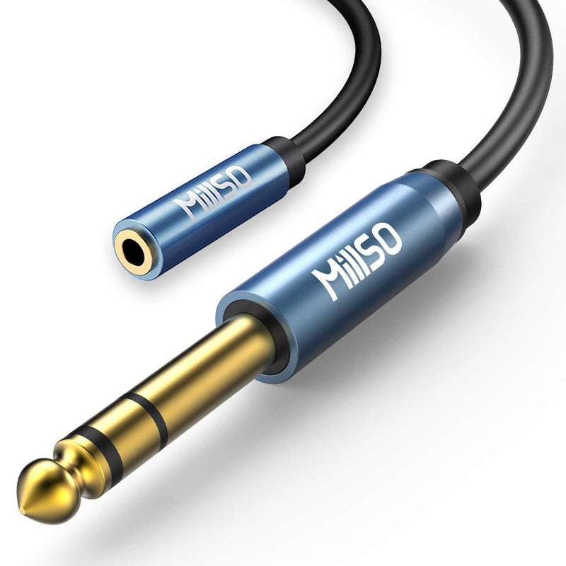 MillSO 1/4 to 3.5mm Headphone Adapter TRS 6.35mm 1/4 Male to 3.5mm 1/8 Female Stereo Jack Audio Adapter for Amplifiers, Guitar, Keyboard Piano, Home Theater, Mixing Console, Headphones - 12inch/30CM 1 Feet