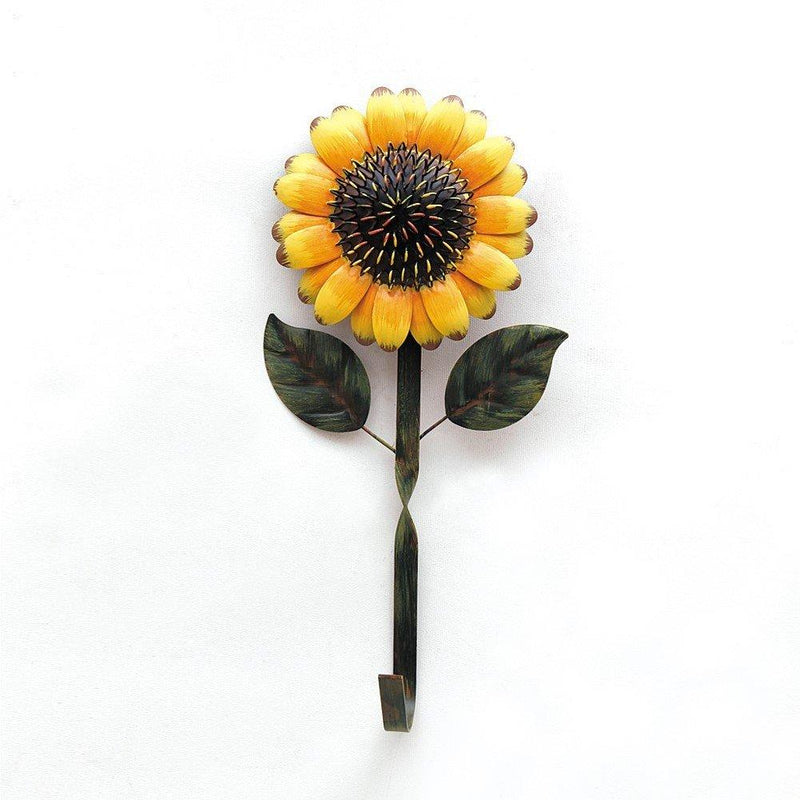YK DECOR Decorative Metal Sunflower Hook for Hanging Coat Key Hat in Entryway Kitchen Office Garage Gift
