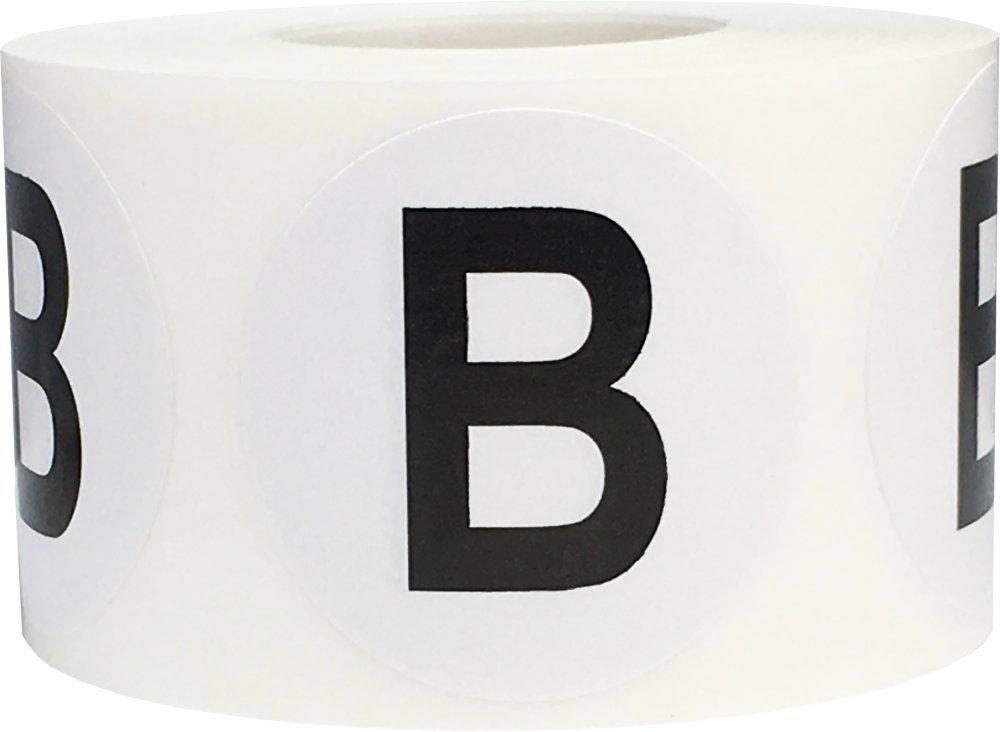 Letter B Inventory Labels 1.5 Inch Round Circle Dots 500 Adhesive Stickers