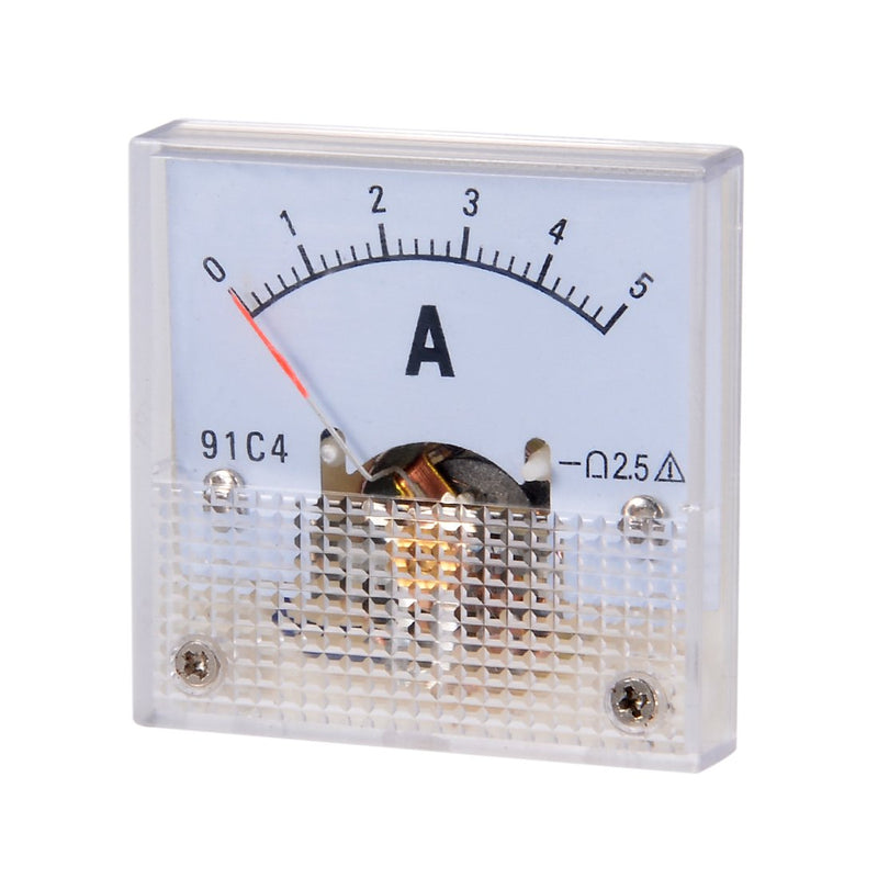 uxcell Analog Current Panel Meter DC 0-5A 91C4 Ammeter for Circuit Testing Charging Battery Ampere Tester Gauge Pack of 1