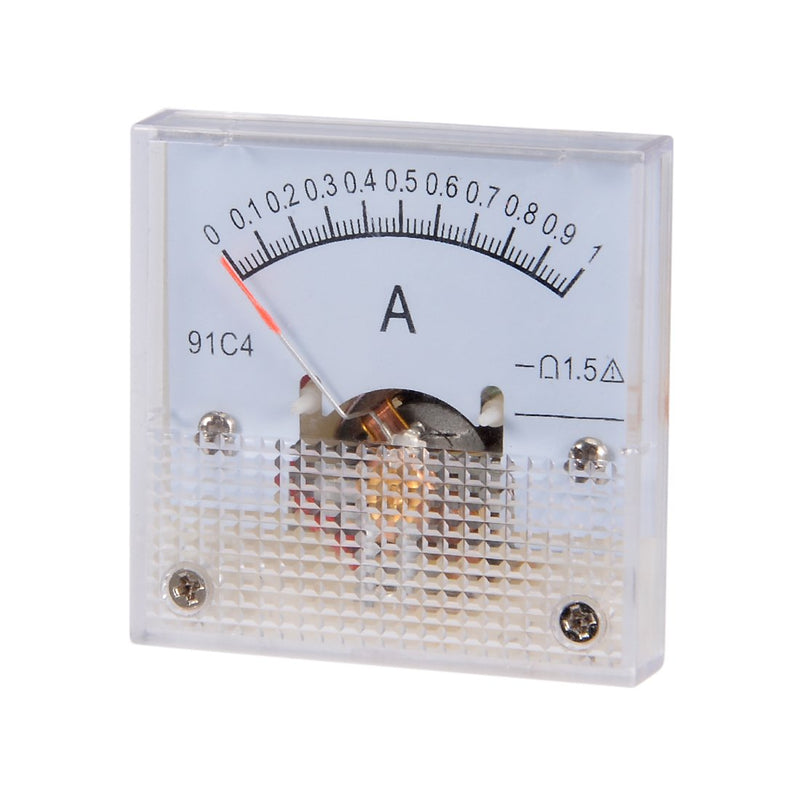 uxcell Analog Current Panel Meter DC 0-1A 0.02A Scale 91C4 Ammeter for Circuit Testing Charging Battery Ampere Tester Gauge Pack of 1