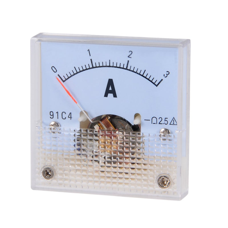 uxcell Analog Current Panel Meter DC 0-3A 91C4 Ammeter for Circuit Testing Charging Battery Ampere Tester Gauge Pack of 1