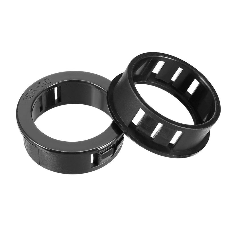 uxcell 30pcs 30mm Mounted Dia Cable Hose Snap Bushing Grommet Protector Black
