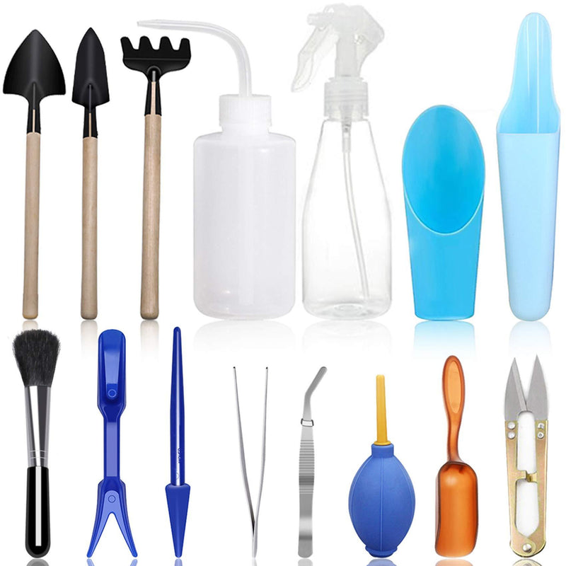 SONGZIMING 15 Pcs Succulent Plant Tools Set, Mini Garden Planting Watering Tool Kit for Succulent Miniature Gardening Plant Care 15Pcs
