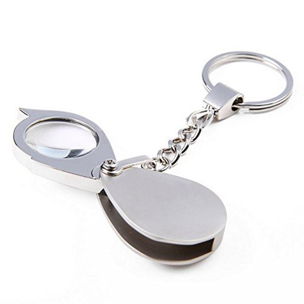 15x Pocket Magnifier Gift Metal Folding Magnifying Glass with Key Chain Jewelry Loupe Lens 20mm for Reading Maps, Labels, Crafts,Coins, Inspection, Low Vision 15x