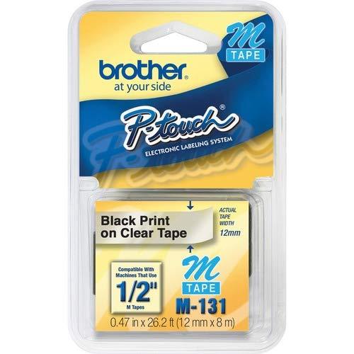 Brother NONLAMINATED LETTERINGTAPE 1/2IN BLK/CLR