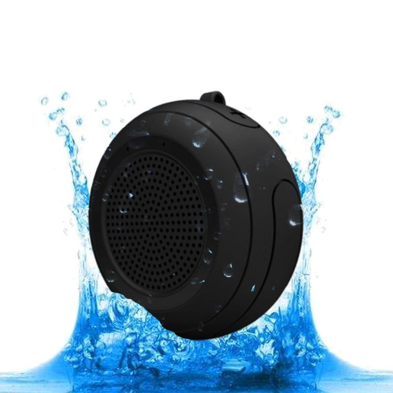 CYBORIS IPX7 Waterproof Outdoor Bluetooth Speaker Swimming Pool Floating Portable Mini Speakers Wireless 5W with Microphone & TWS for Beach, Bathroom, Home, Shower (Black) Black