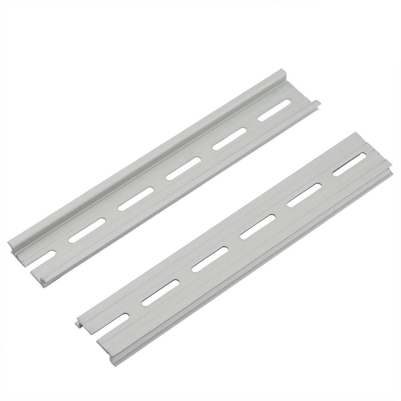 PZRT 2-Pack Aluminum 1.1mm Thickness Slotted DIN Rail,200mm 7.8" Length 35mm Standard Width, for Single Phase Switch Installing Fixed Solid State Relay 200mm