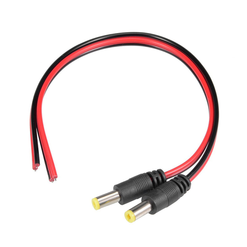 uxcell 2Pcs DC Power Pigtail Cable 12V Male Connectors for CCTV Camera Lighting Adapter 2.1mmx5.5 mm Ultra Thick