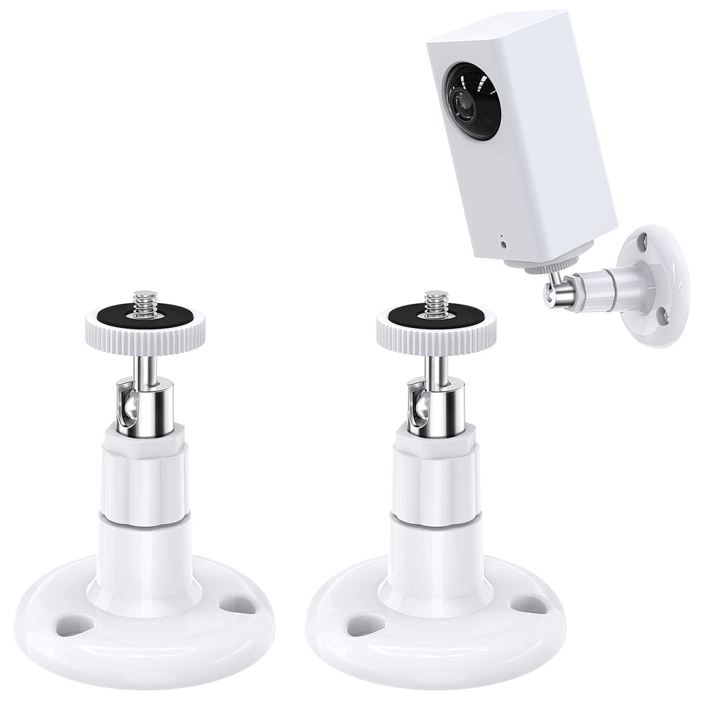 FastSnail Wall Mount Compatible with Wyze Cam Pan & Wyze Cam Pan V2 & Wyze Cam V3, Adjustable Indoor Outdoor Mount for WyzeCam Pan/WyzeCam Outdoor/WyzeCam V3 or Other Cam with Same Interface 2 Pack White