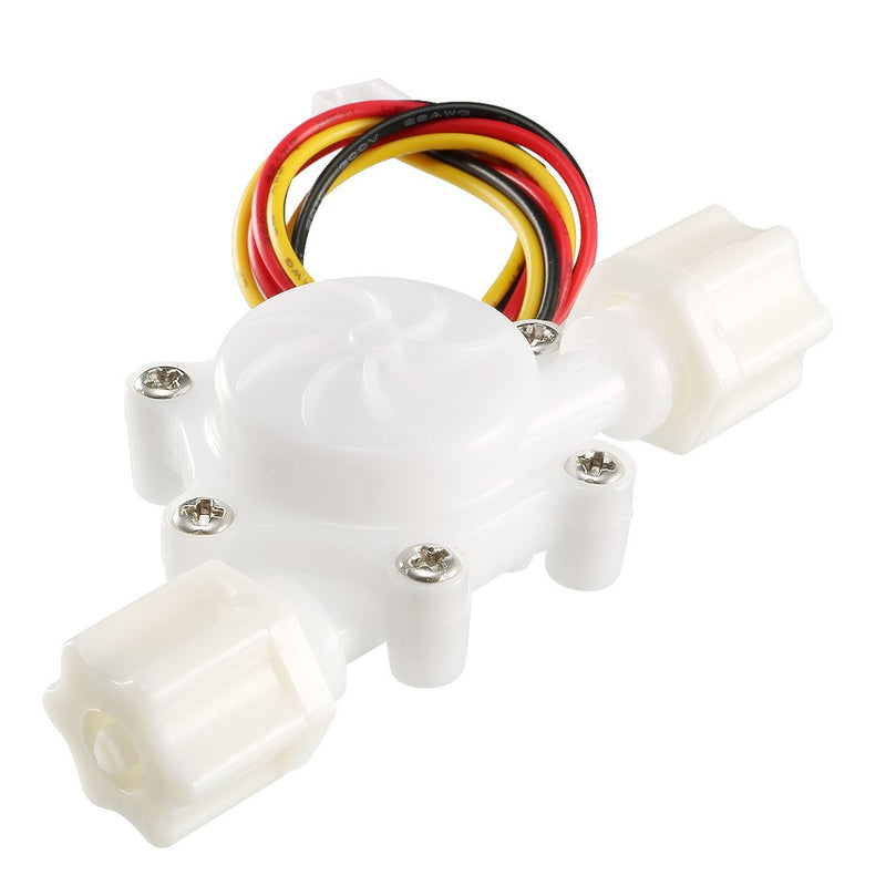 uxcell 1/4" Hall Effect Water Flow Sensor Switch Flowmeter Fluid Counter DC5V 0.15-1.5L/Min SEN-HZ06W