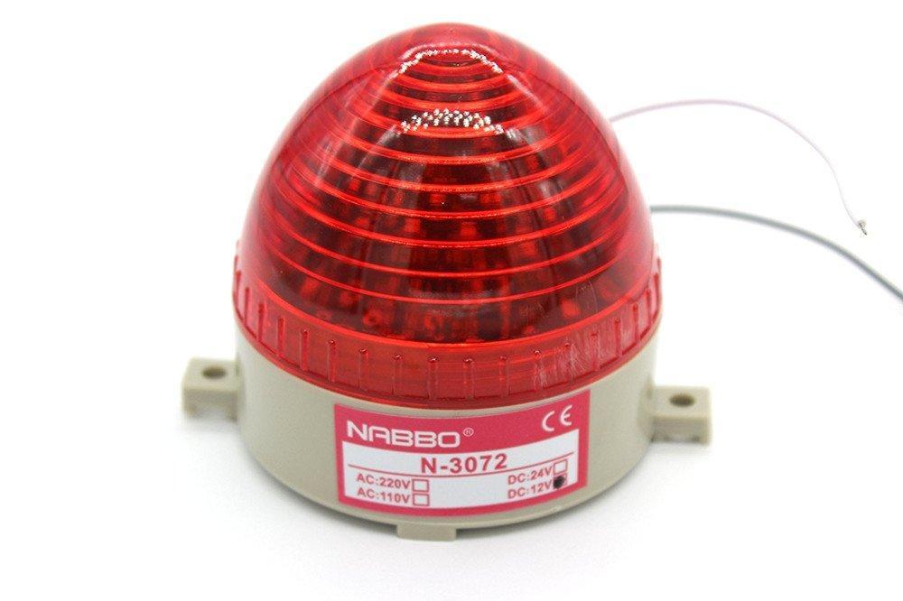 Nxtop Industrial DC 12V Red LED Warning Light Bulb Signal Tower Lamp N-3072B Steady Flash