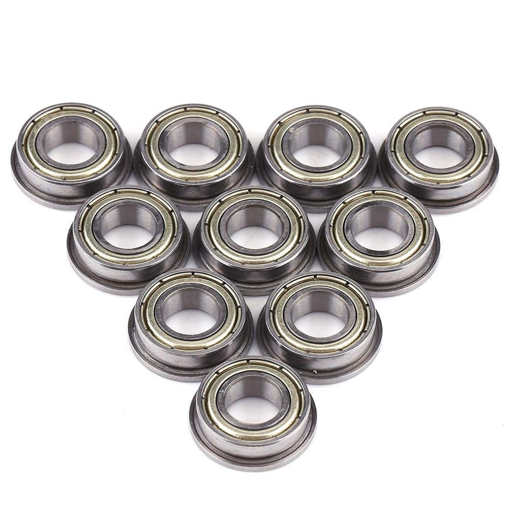 Akozon 10pcs F688ZZ Steel Mini Ball Bearings Metal Double Shielded Flange Deep Groove Ball Bearings for Motor 8165mm