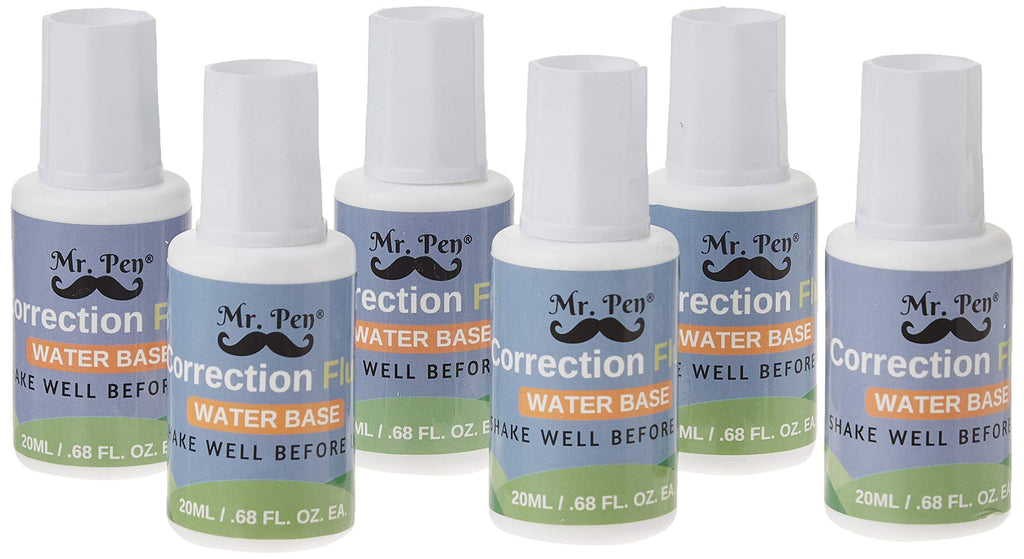 Mr Pen- Correction Fluid, Pack of 6, Correction liquid White, Liquid Eraser, White Correction Fluid Foam, White Fluid, White Out, Wipe Out Liquid, Wide Out Fluid, White Correction Tape Pen Fluid