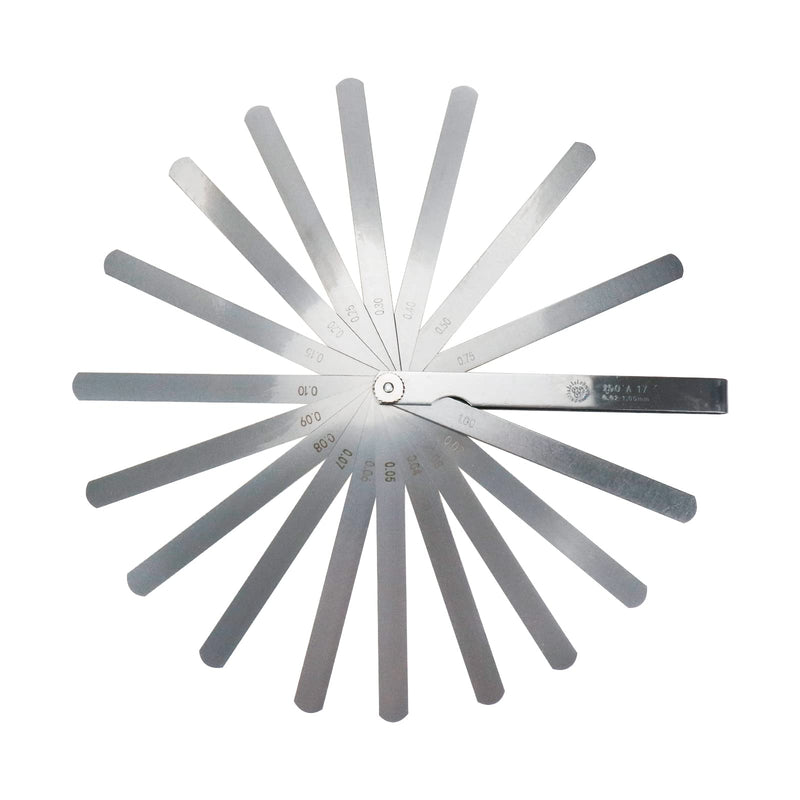 Rannb Feeler Gauge 17 Blades 0.02mm to 1mm Thickness Gap Measuring Tool 150mm/5.9" Length 17 -Leaf 5.9" Length