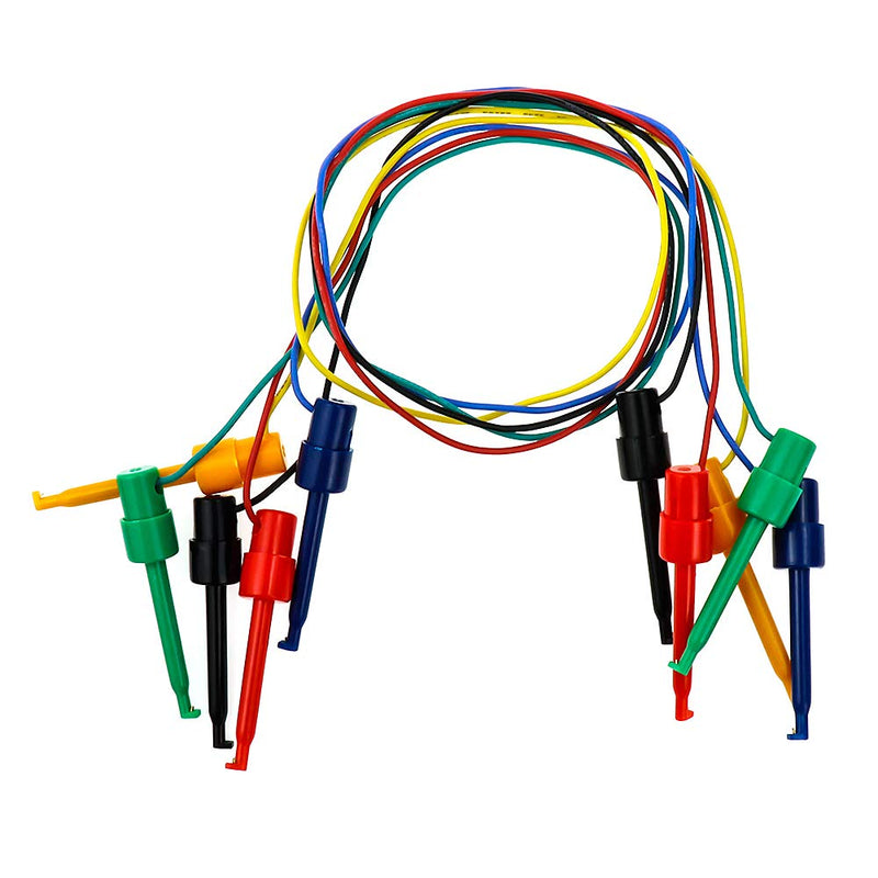 Dahszhi Testing Hook Clip Probe Test Leads Electronics Silicone Test Leads 50cm/19.7Inch Length - 5pcs 1.64ft Length Long Hook