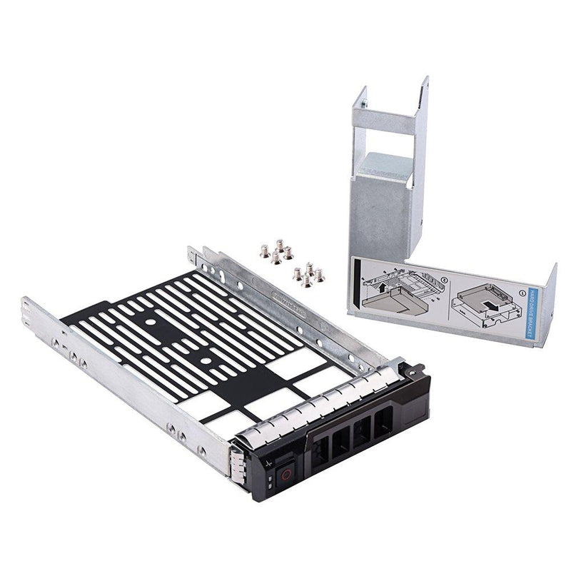 mveohos 3.5" SAS/SATA Hard Drive Tray Caddy with 2.5" HDD Adapter SSD SAS SATA Bracket for Dell Poweredge R320, R420, R720, T320, T420, T620 Servers F238F with Screws