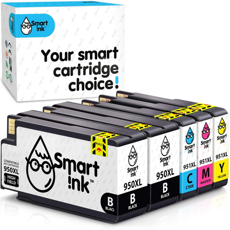 Smart Ink Compatible Ink Cartridge Replacement for HP 951 XL 950 XL (2BK&C/M/Y 5 Pack Combo) for Officejet Pro 8100 8110 8600 8600 Plus 8600 Premium 8610 8620 8615 8616 8625 8630 8640 8660 251dw 276dw