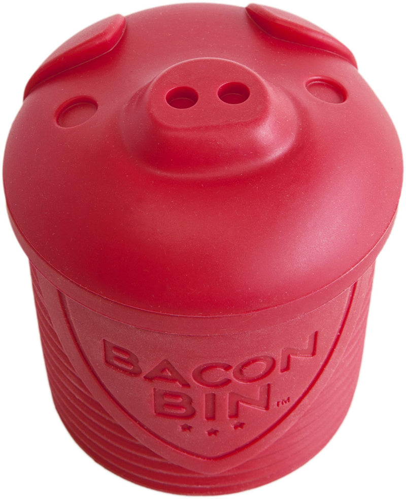 Talisman Designs Original Bacon Bin Grease Strainer and Storage - 1 Cup Capacity, Red