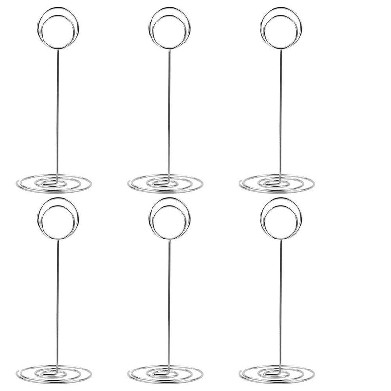 10 Pack 8.75 inch Tall Table Number Holders Place Card Holder Table Picture Holder Wire Photo Holder Clips Picture Memo Note Photo Stand (Silver) Silver