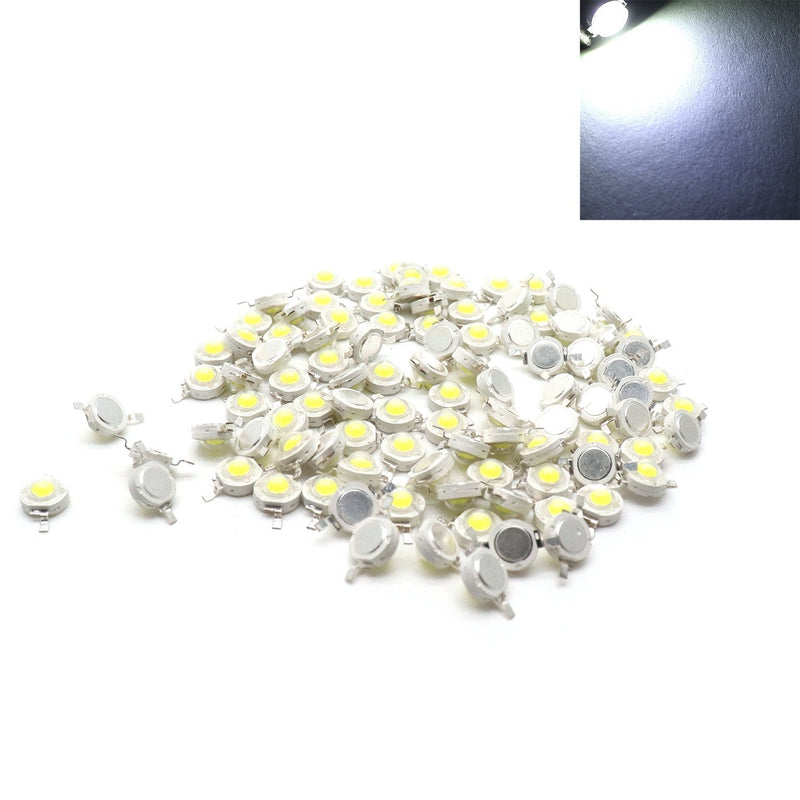 Xiaoyztan 100 Pcs White Light LED Bead Chips DC 3.0-3.2V 280mA 1W Emitting Diodes LED Emitters (White Light)