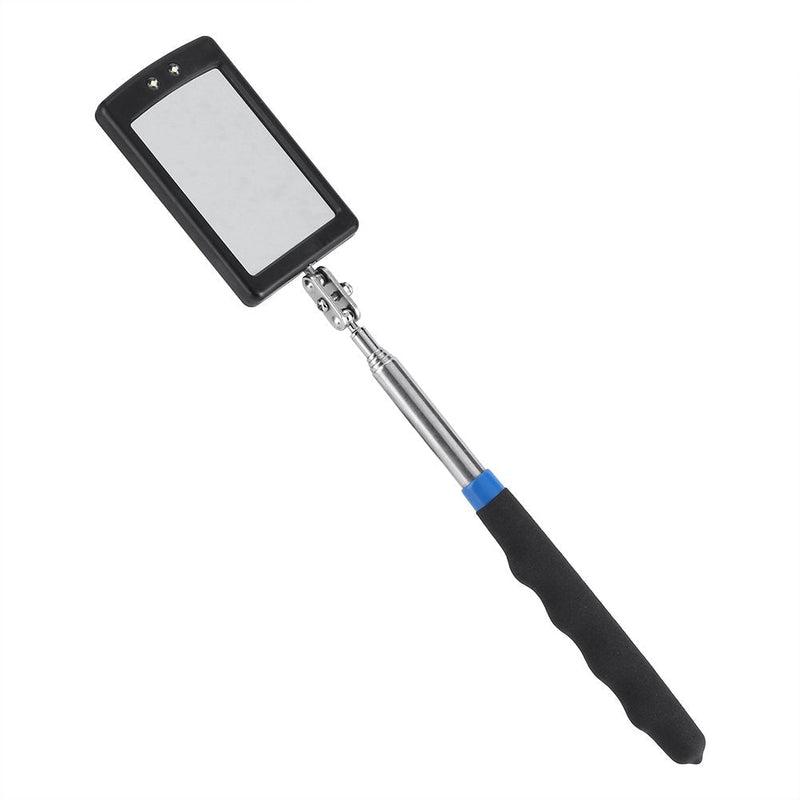 Telescoping LED Lighted Inspection Mirror Adjustable 360 Degree Flexible Rotation for Additional Viewing Vehicle Inspection Mirror