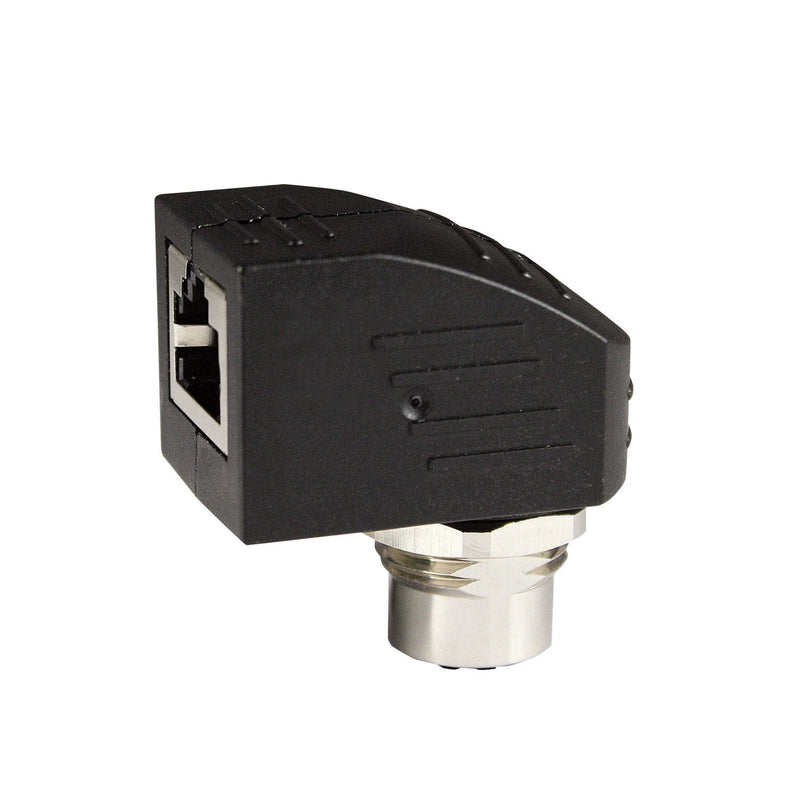 ASI ASITPA-4512FD-RAÂ  RJ45 Female to M12 4 pin Female, Right Angle Adapter