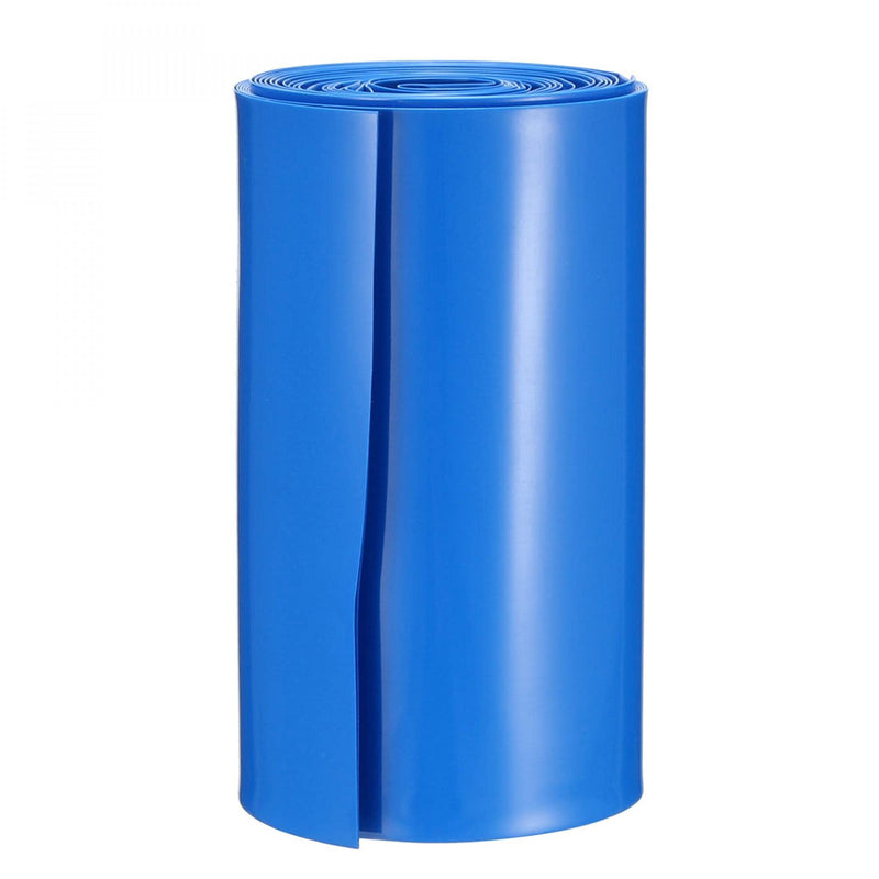 uxcell Battery Wrap PVC Heat Shrink Tubing 106mm Flat Width for 18650 5 Meter Length Blue