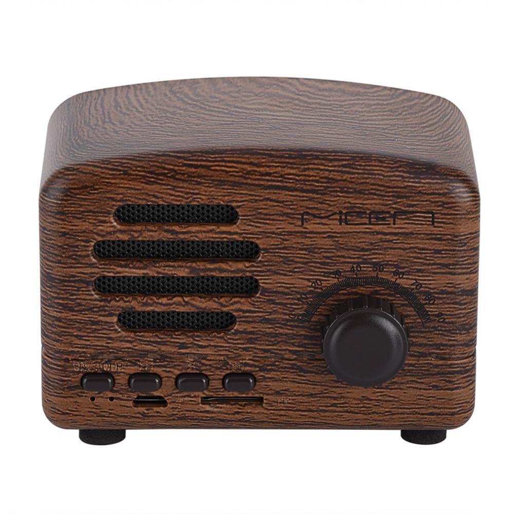 fosa Wireless Bluetooth Speaker, Retro Portable Wooden Desktop Speaker Bass Stereo FM Radio Support USB TF Card for Travel, Home, Beach, Bathroom, Outdoors(Rose Wood)