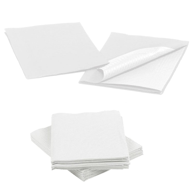 Disposable Dental Bibs, Bib Tattoo Piercing Waterproof Patient Bibs 13” x 18”, Multiple Colors White