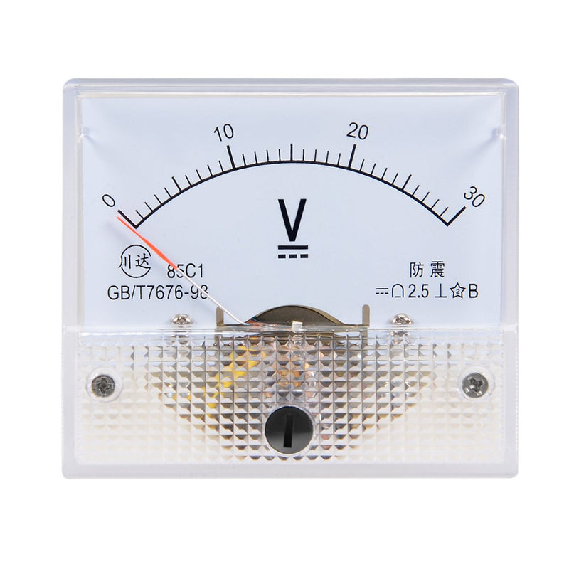 uxcell DC 0-30V Analog Panel Voltage Gauge Volt Meter 85C1 2.5% Error Margin