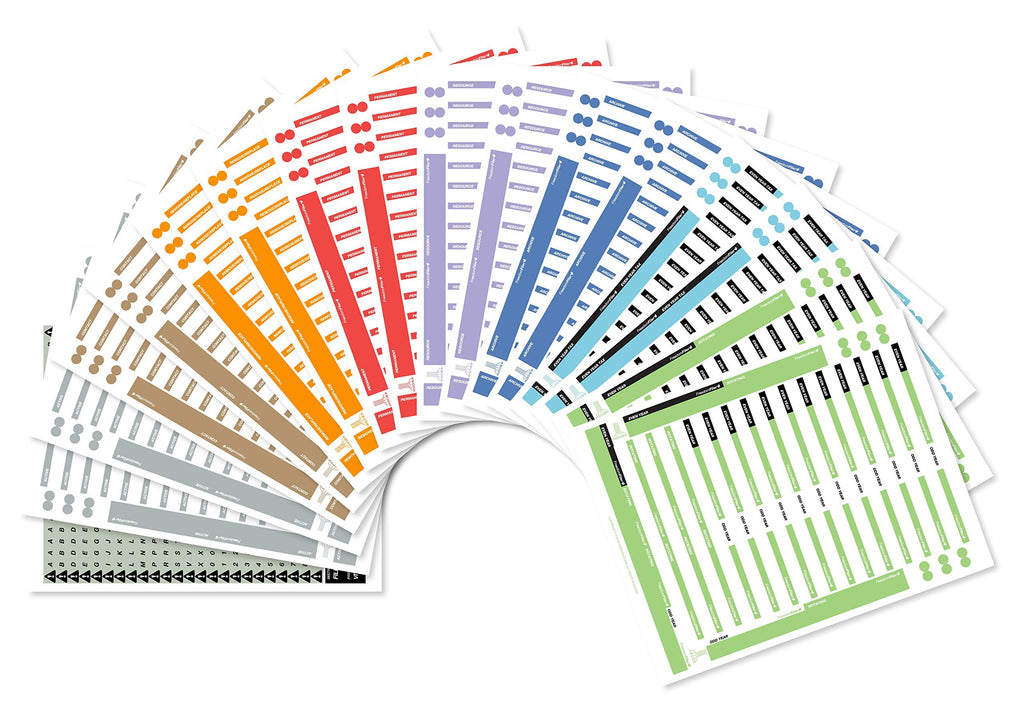 FreedomFiler Assorted Blank File Labels 1/3 Tab, 17-Pack