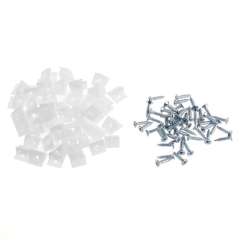 50pcs White Color Plastic Furniture Chest Drawer Bottom Repair Fixing Mend Mending Wedges with Screws