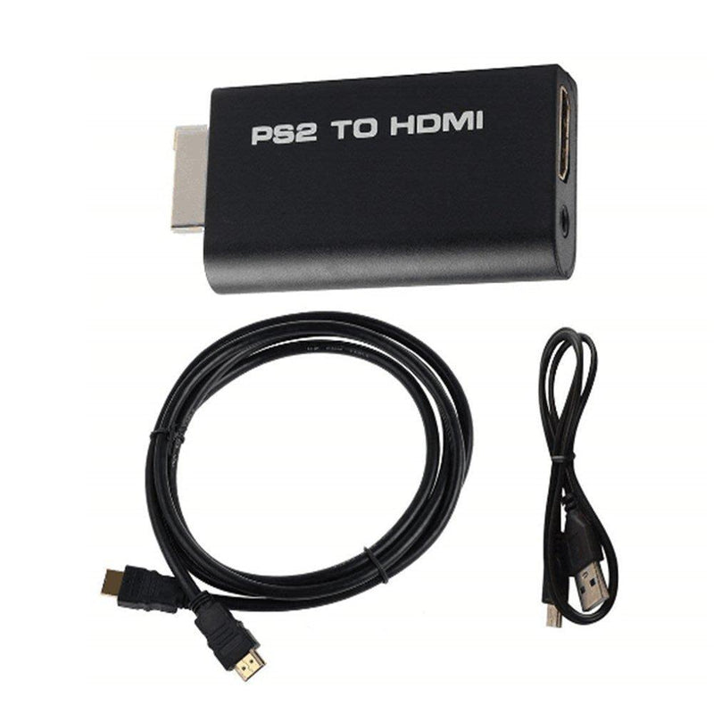 1080P PS2 to HDMI Adapter Converter with 3.5mm Audio Output + 5 Feet HDMI Cable for HDTV HDMI Monitor