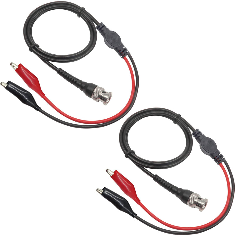 Amadget BNC Q9 to Double Alligator Clip Test Cable Probe Leads Oscilloscope Test (Pack of 2)