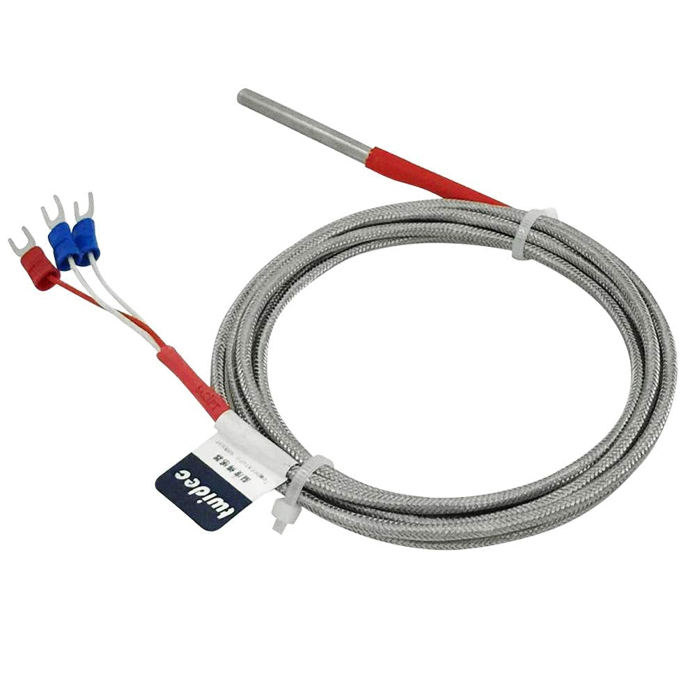 Twidec/Temperature Sensor PT100 Type Temperature Range:-200-400°C; No Thread;Probe Diameter 5mm;Probe Length 50mm;Line Length： 2M(78.74inches）MT-2250 5X50X2m 5*50 2M