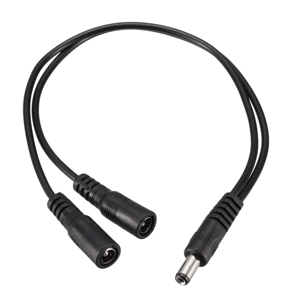 uxcell 1 Male to 2 Female 5.5mm x 2.1mm 32cm DC Power Splitter Cable for Router, LED Lights & More Electronics Devices