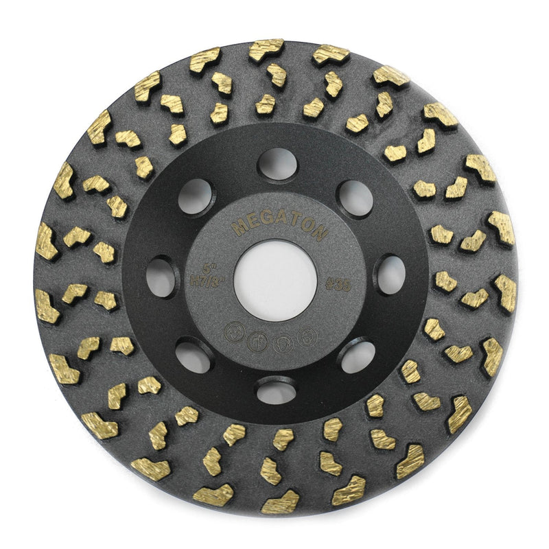 Megatron 5" Diamond Cup Grinding Removing Disc Wheel for Any Concrete, Paint, Epoxy, Glue and Mastic with CDB Newest Technology (Megatron 5") 5"