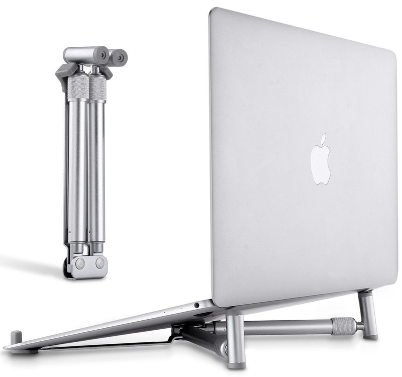 Jubor Laptop Base Stand for MacBook Pro Computer Lap Notebook, Adjustable Laptop Riser Cooling Aluminium Ventilated Portable Foldable Ergonomic Holder for 13" 15" 17" Screen