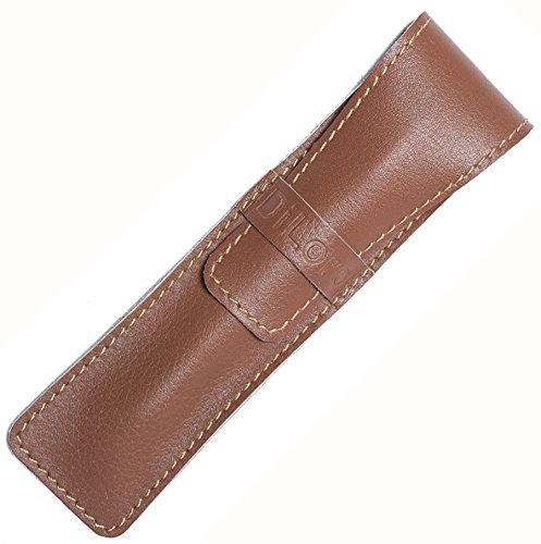 DiLoro Single Pen Case Holder Sleeve Thick Buffalo Full Grain Leather (Buffalo Dark Tan) Buffalo Dark Tan