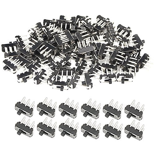 WMYCONGCONG 50 Pcs 6 Pin 2 Position DPDT Vertical Micro Slide Switch for for DIY Electronics Project